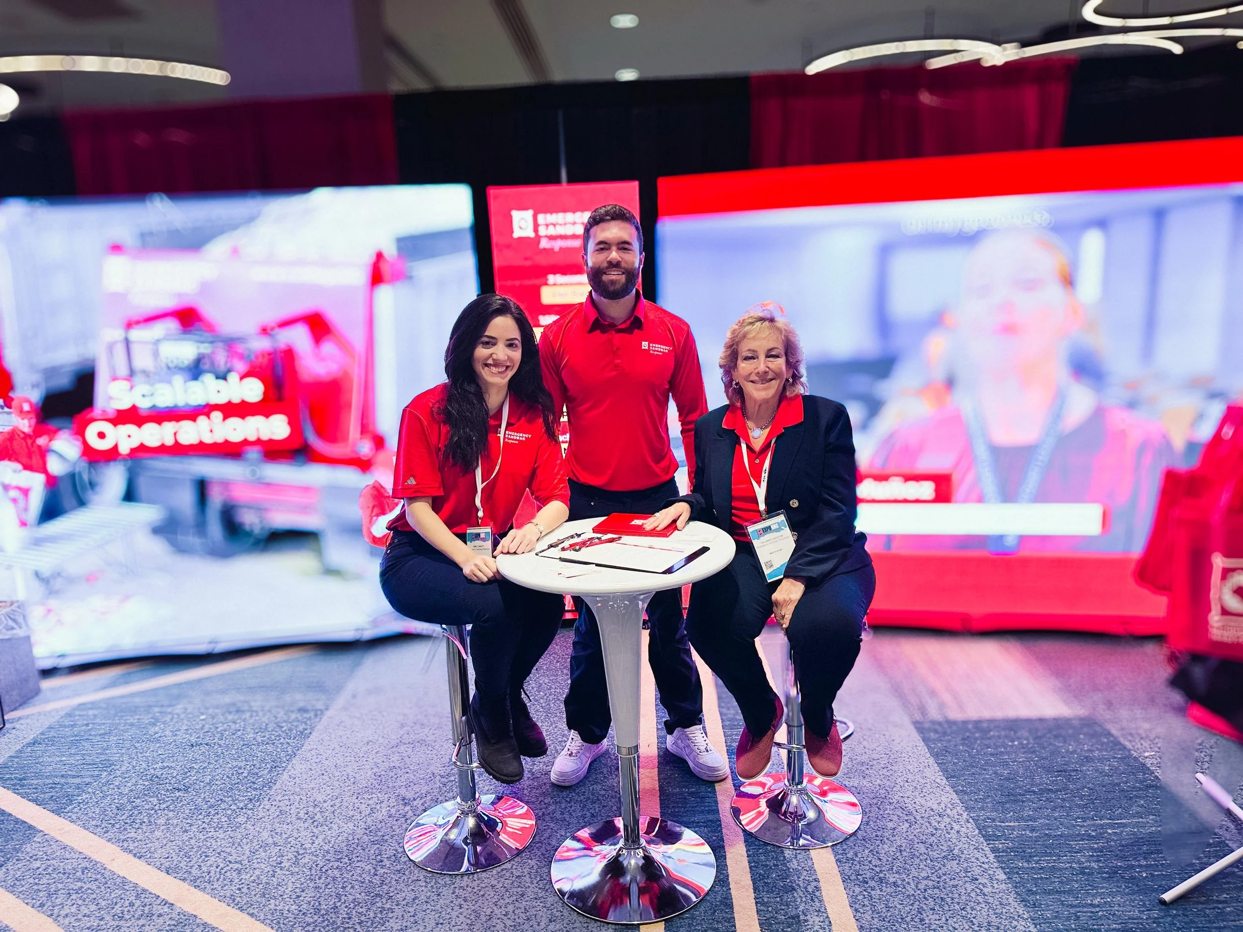 The Emergency Sandbag Response operations team representing the company at the Governor's Hurricane Conference.