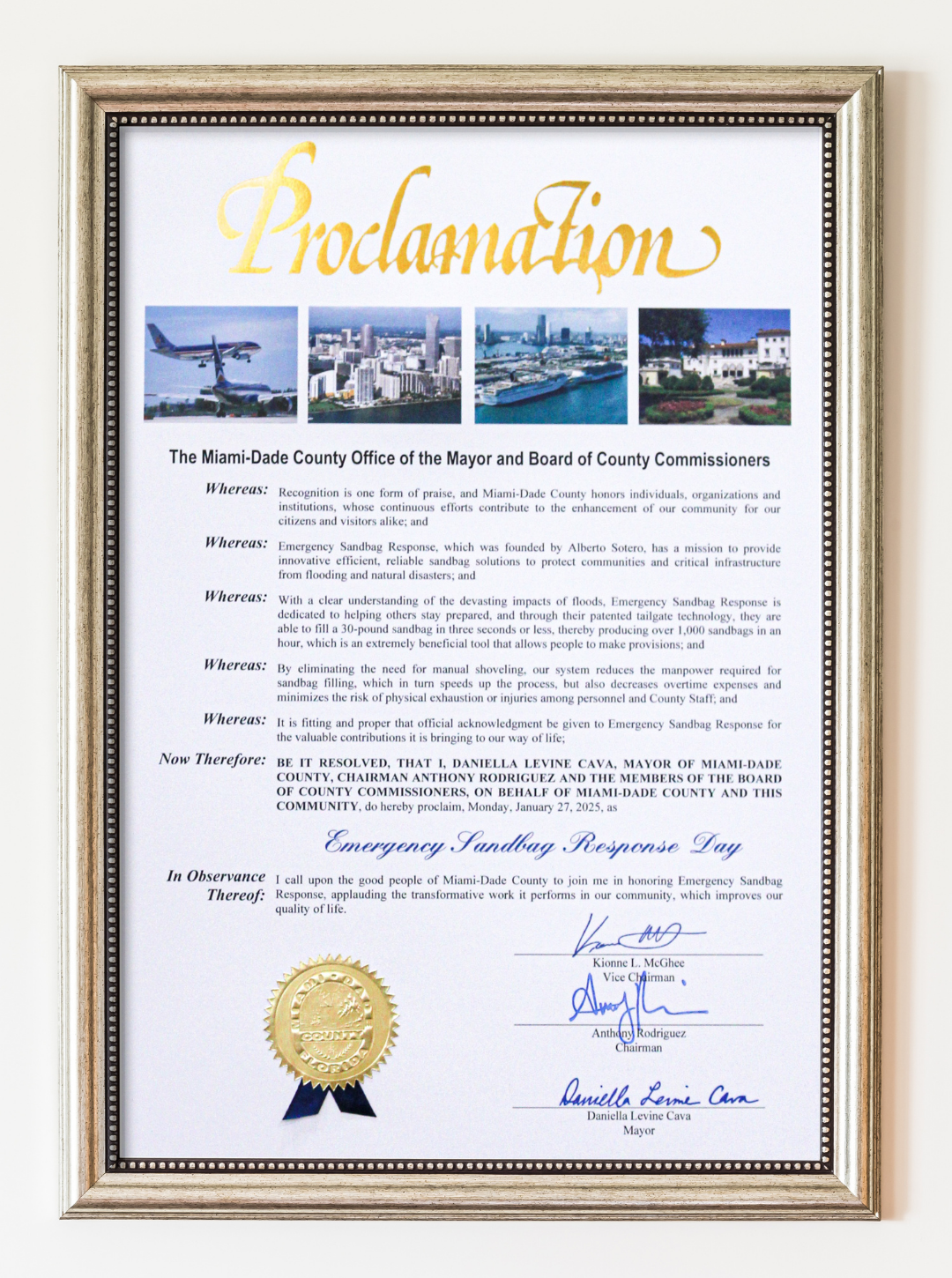 Official Miami-Dade County Proclamation