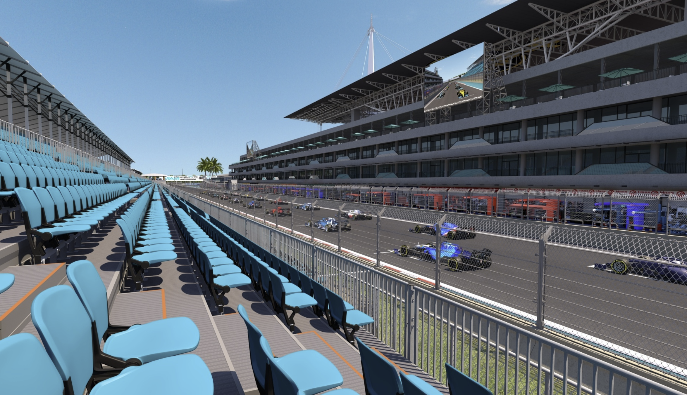 Start/Finish grandstand view — Miami GP