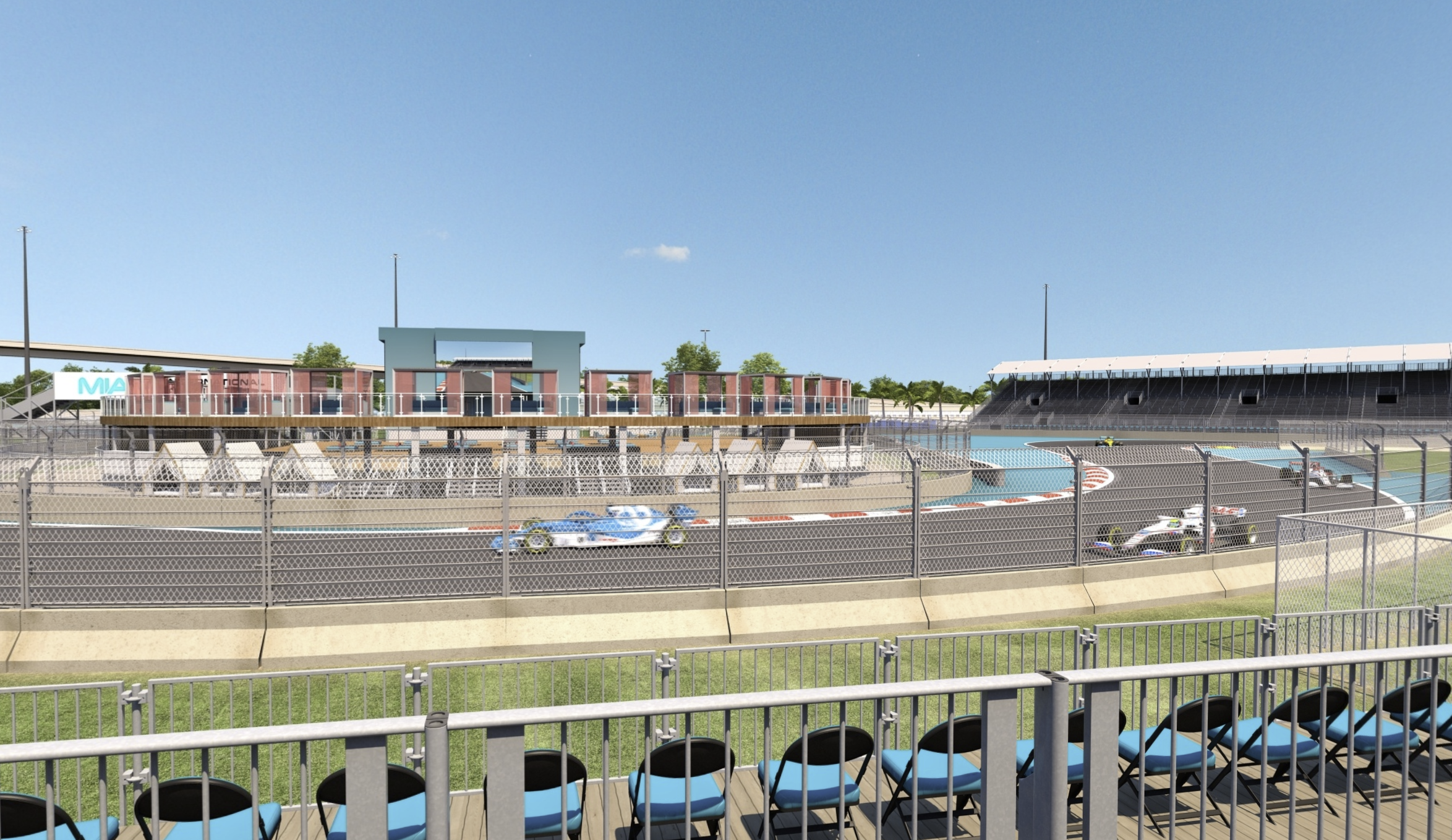 Beach grandstand view T12-13 — Miami GP