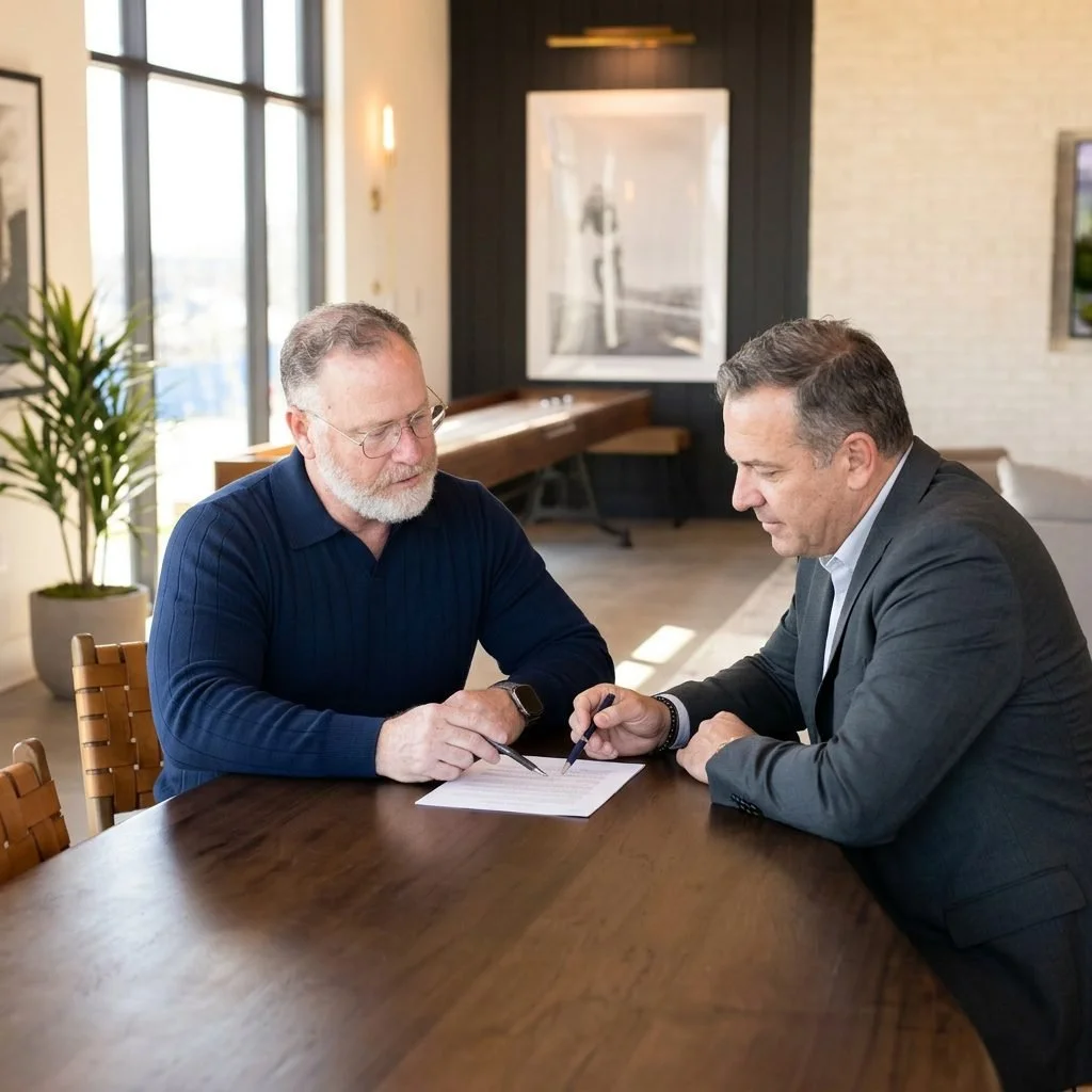 Scott Reib meeting with North Texas business owners