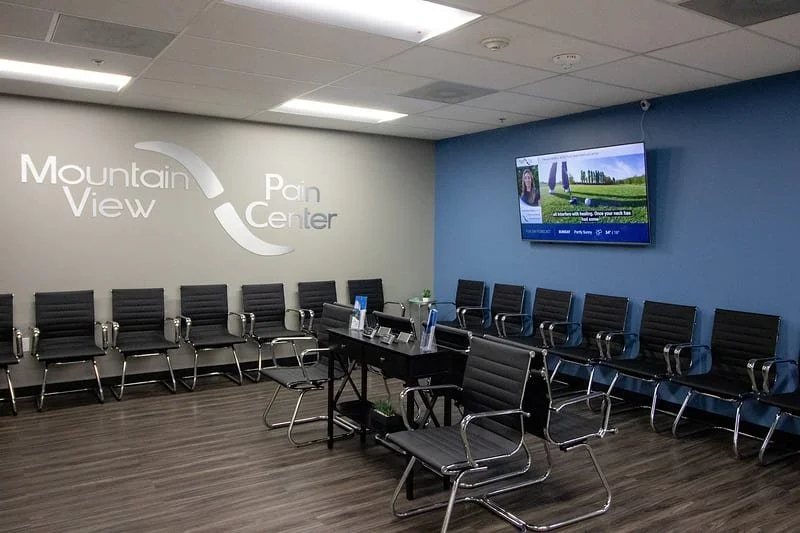 Waiting room at Mountain View Pain Center Lakewood