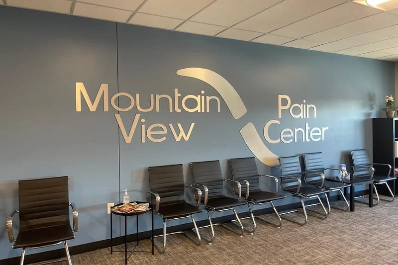 Reception seating at Mountain View Pain Center Lowry, Denver