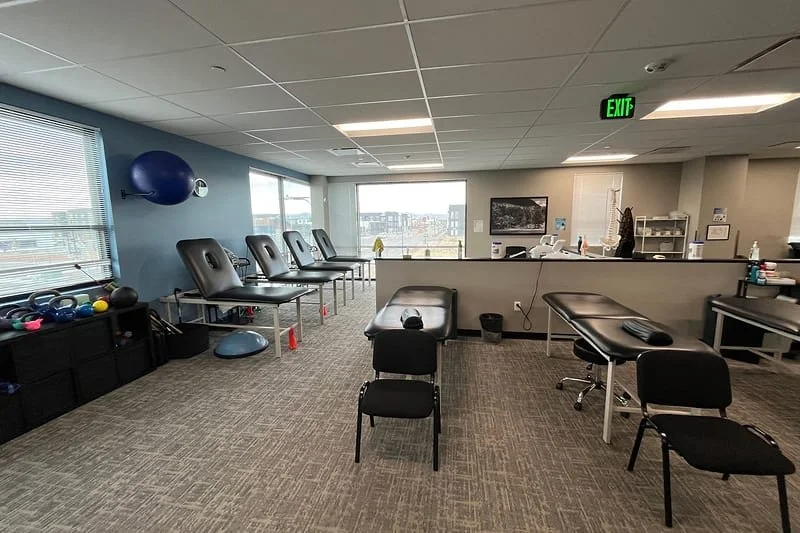 Physical Therapy treatment tables at Mountain View Pain Center Central Park, Denver