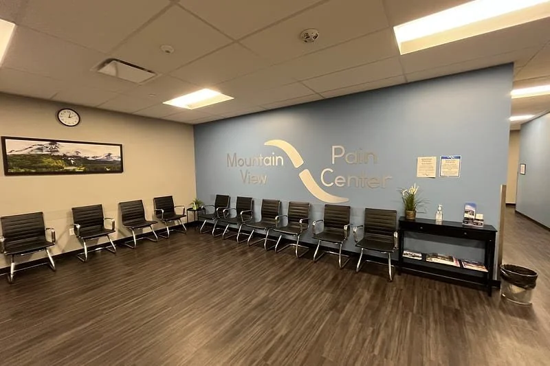 Waiting room at Mountain View Pain Center Central Park, Denver