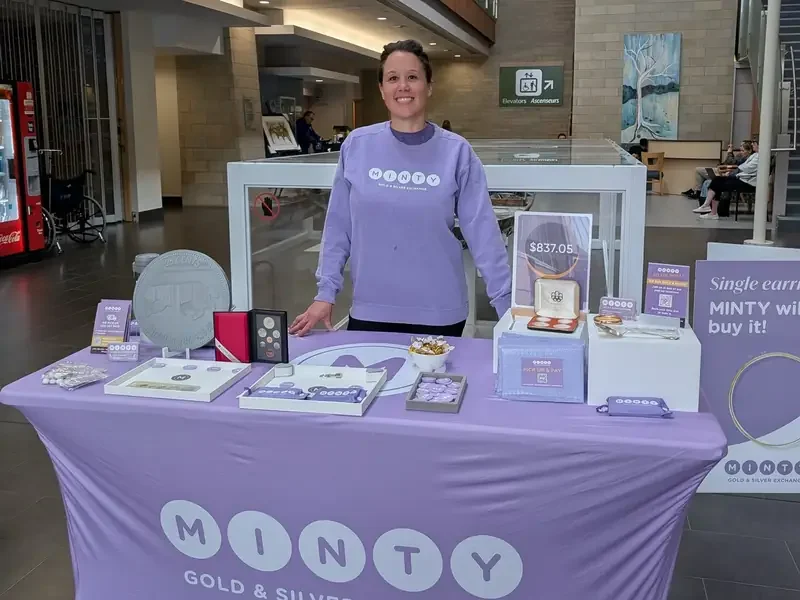 A MINTY advisor at the MINTY table inside The Ottawa Hospital General Campus