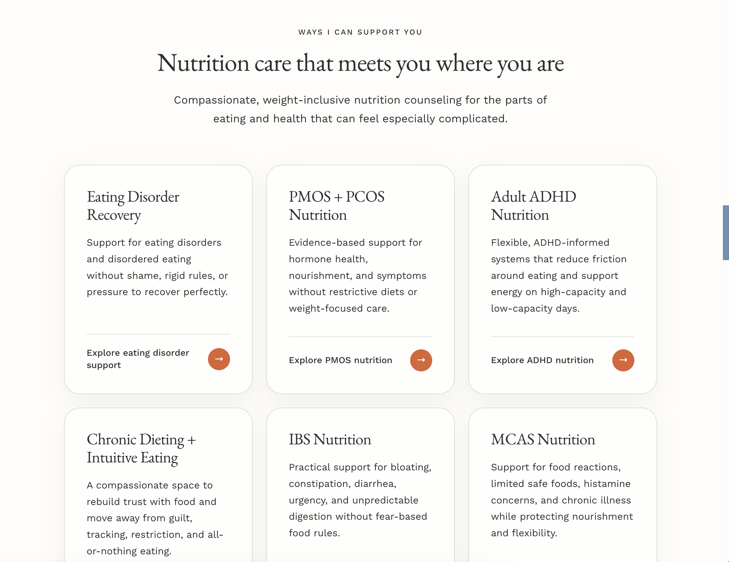 Full-page view of the In Good Company Nutrition website