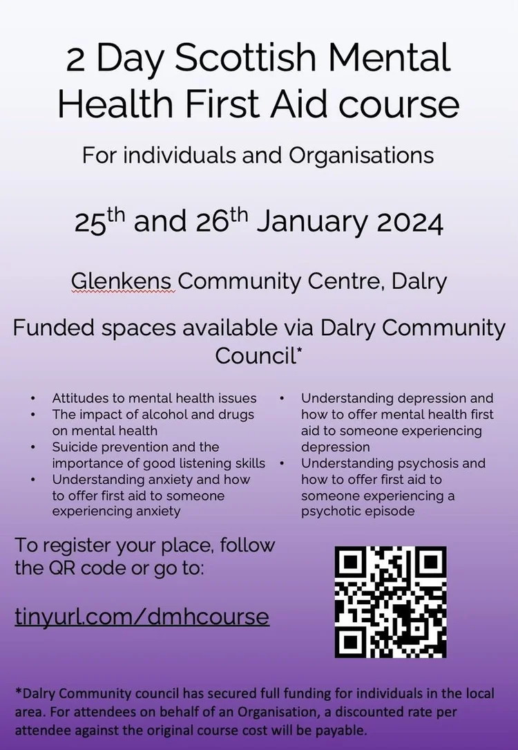 Scottish Mental Health First Aid Course poster