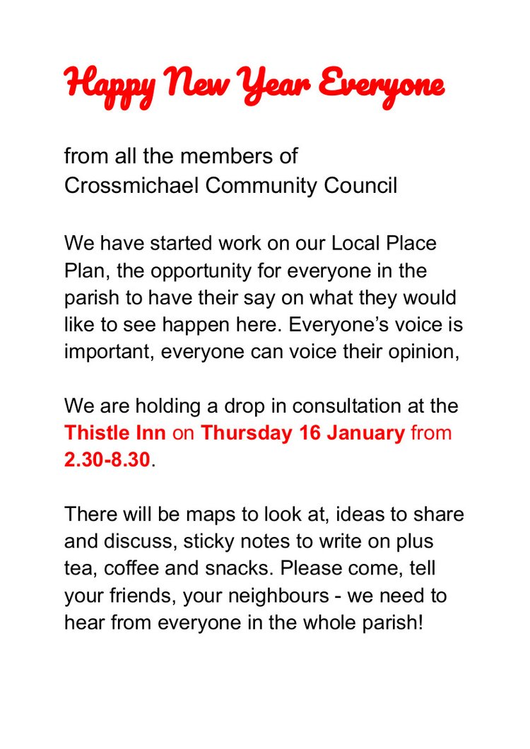 Crossmichael LPP consultation poster
