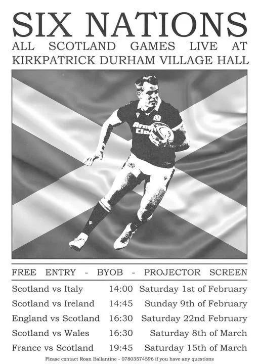 6 Nations Rugby in Kirkpatrick Durham Village Hall
