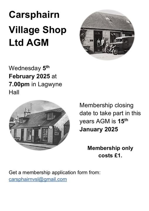 Carsphairn Village Shop Ltd AGM