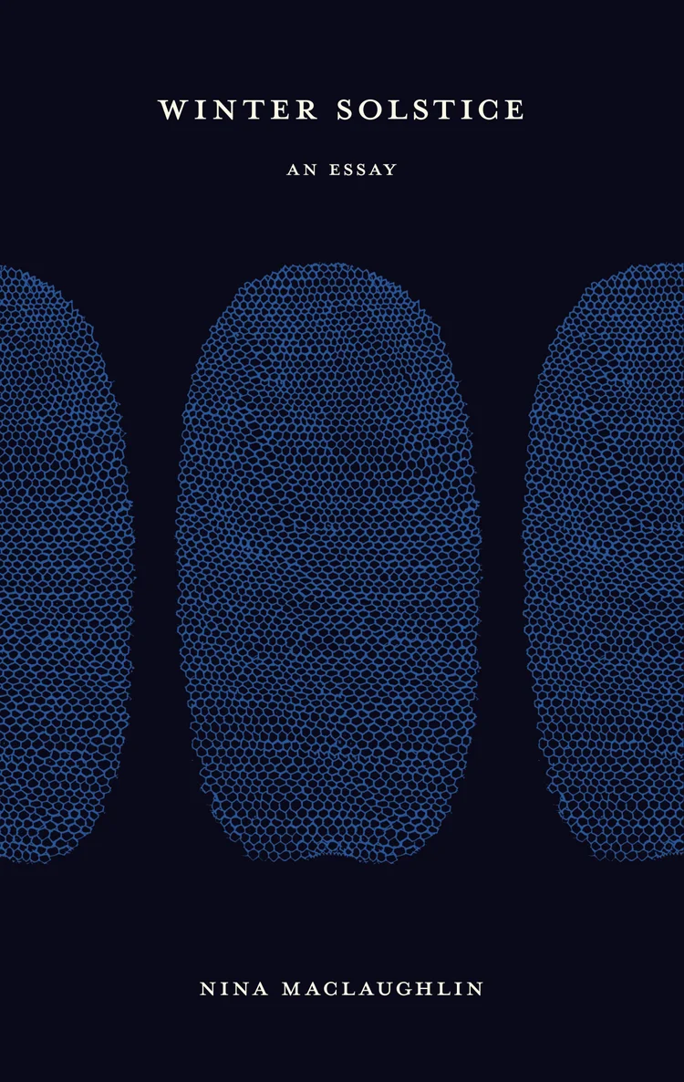 Book cover with three blue ovals on black background, reading "Winter Solstice"