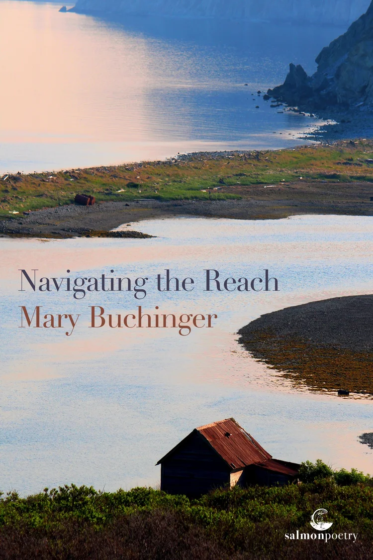 Book cover showing a cabin on the edge of an ocean inlet. Text: "Navigating the Reach."