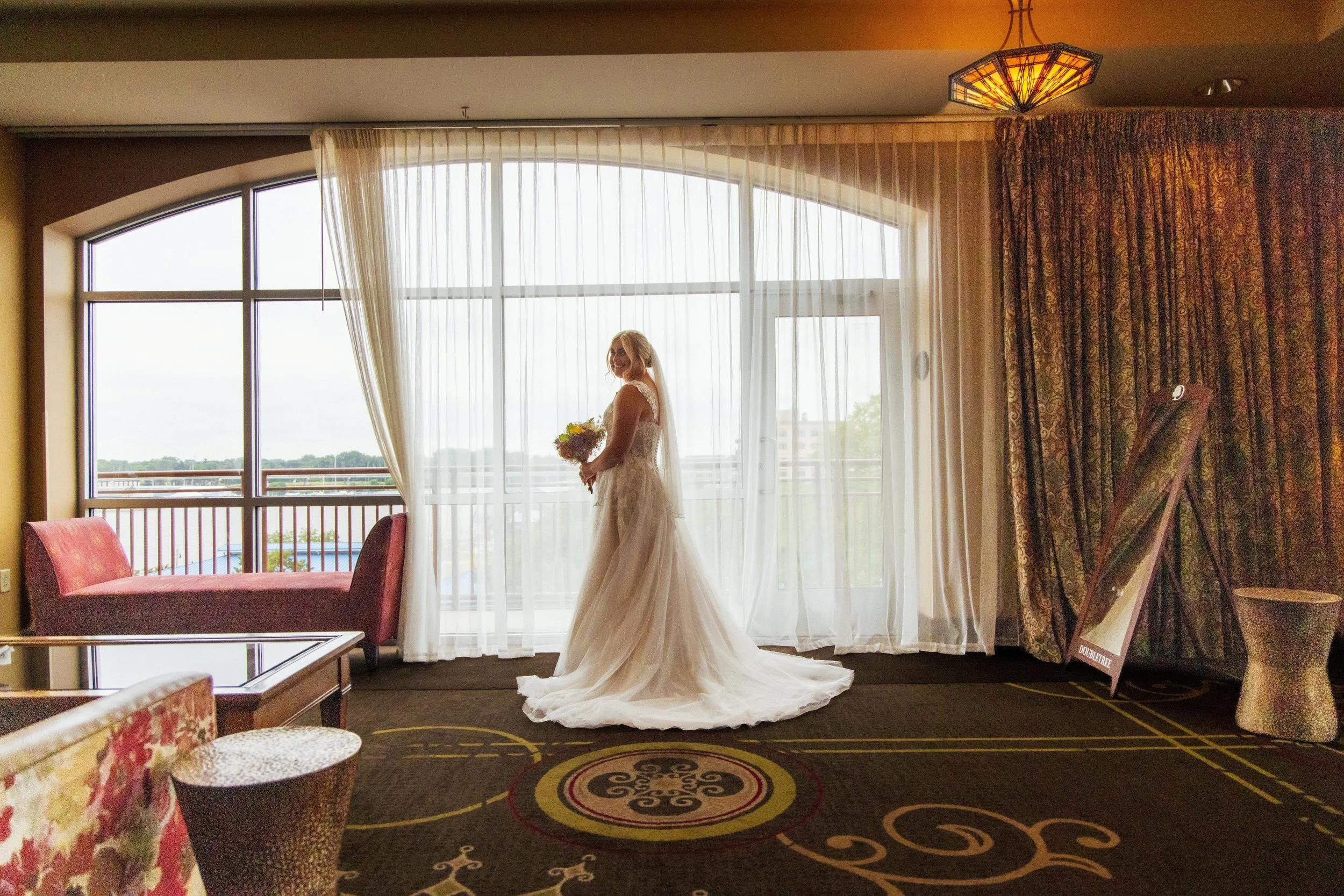 Editorial bridal portrait of Jenna before the ceremony