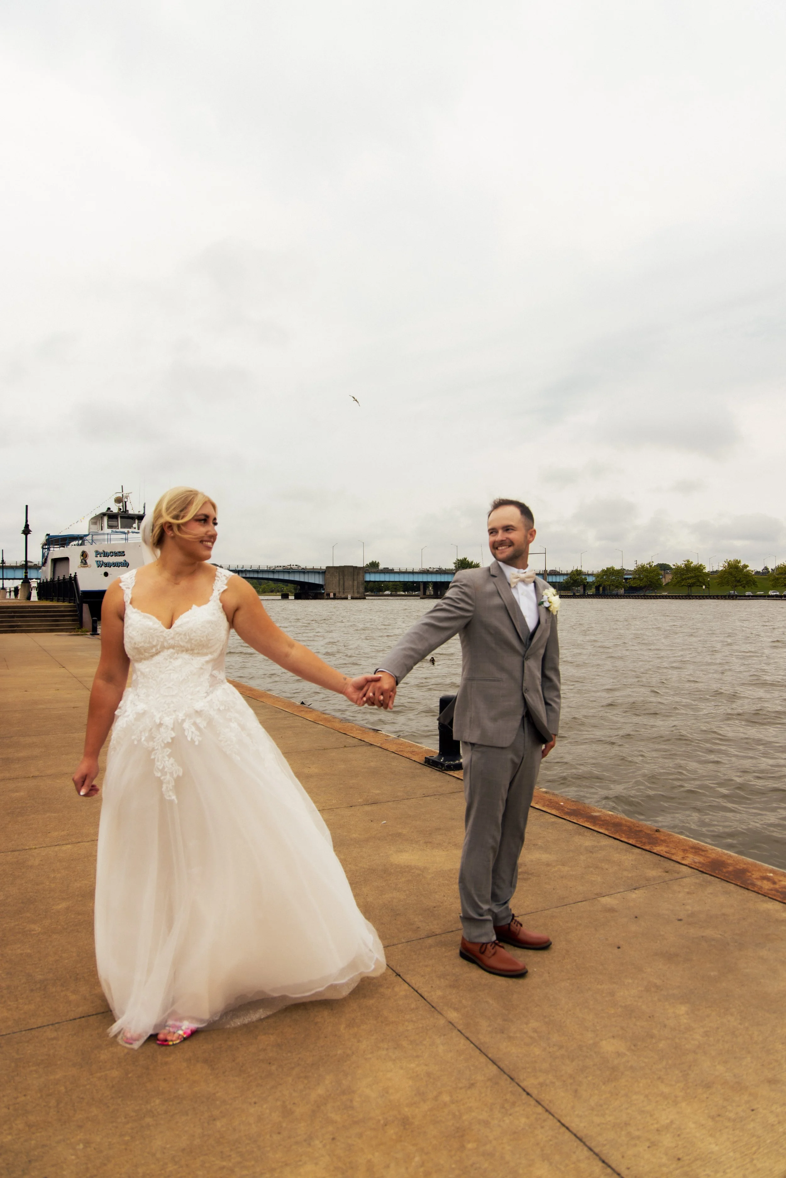 Jenna preparing for her wedding at the DoubleTree Hotel in Bay City