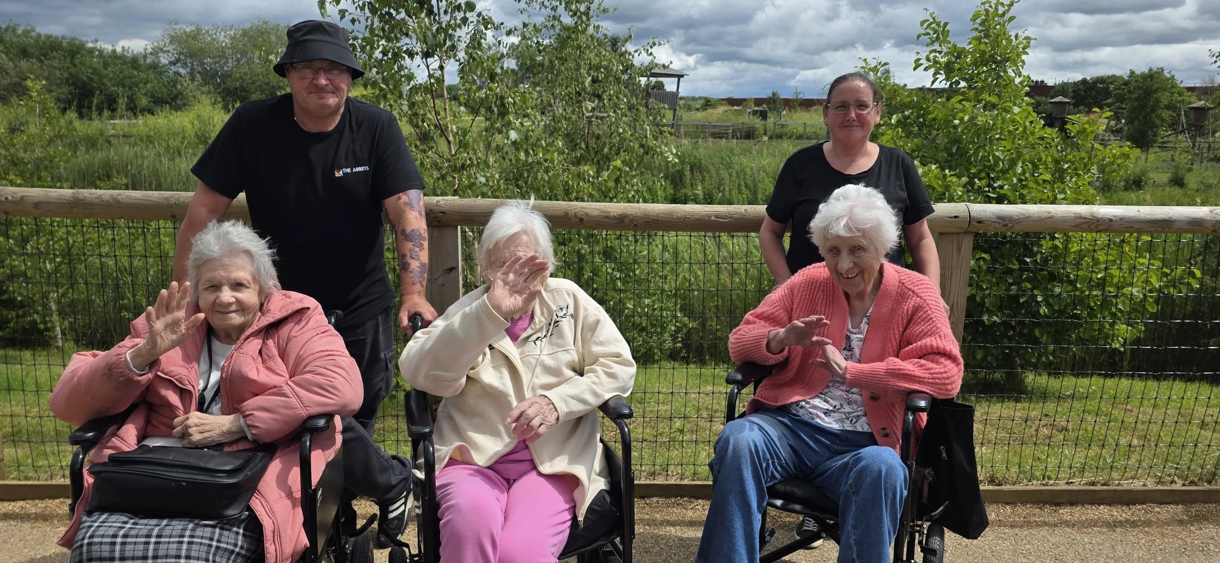 Residents from The Abbeys enjoying a sunny day at the seaside in Cleethorpes