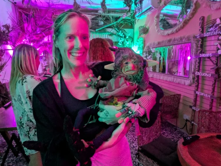 Andie with Avion Alux, ready to bring him home