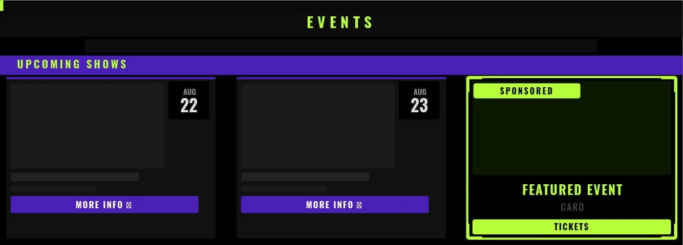 Featured Event Card placement preview