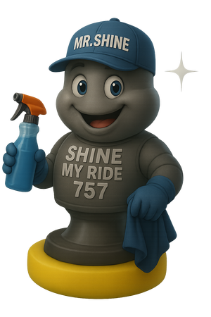 Mr. Shine, the Shine My Ride 757 mascot