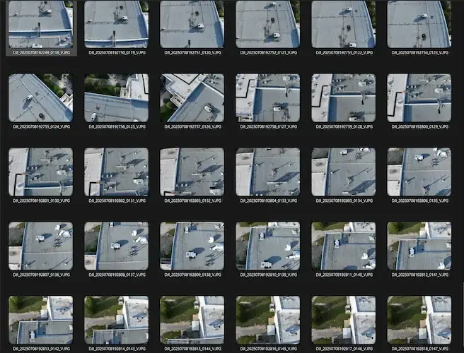 Raw drone imagery files