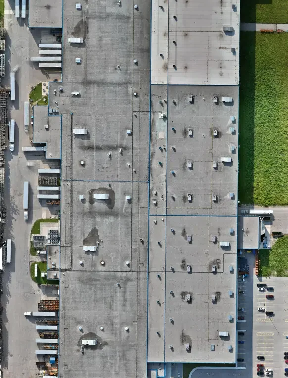 2D orthomosaic roof map