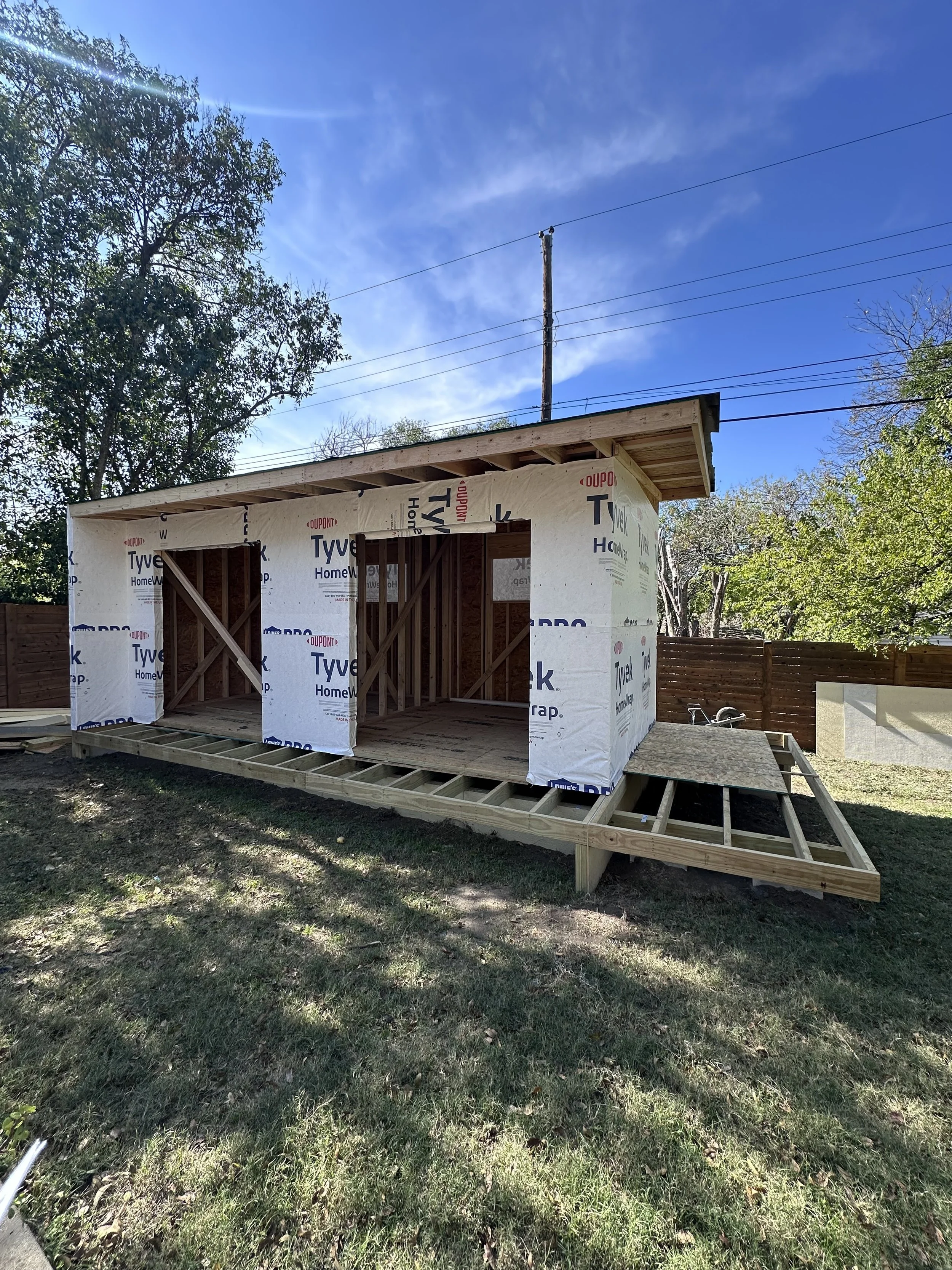 Homeowners enjoying their Backyard Pod