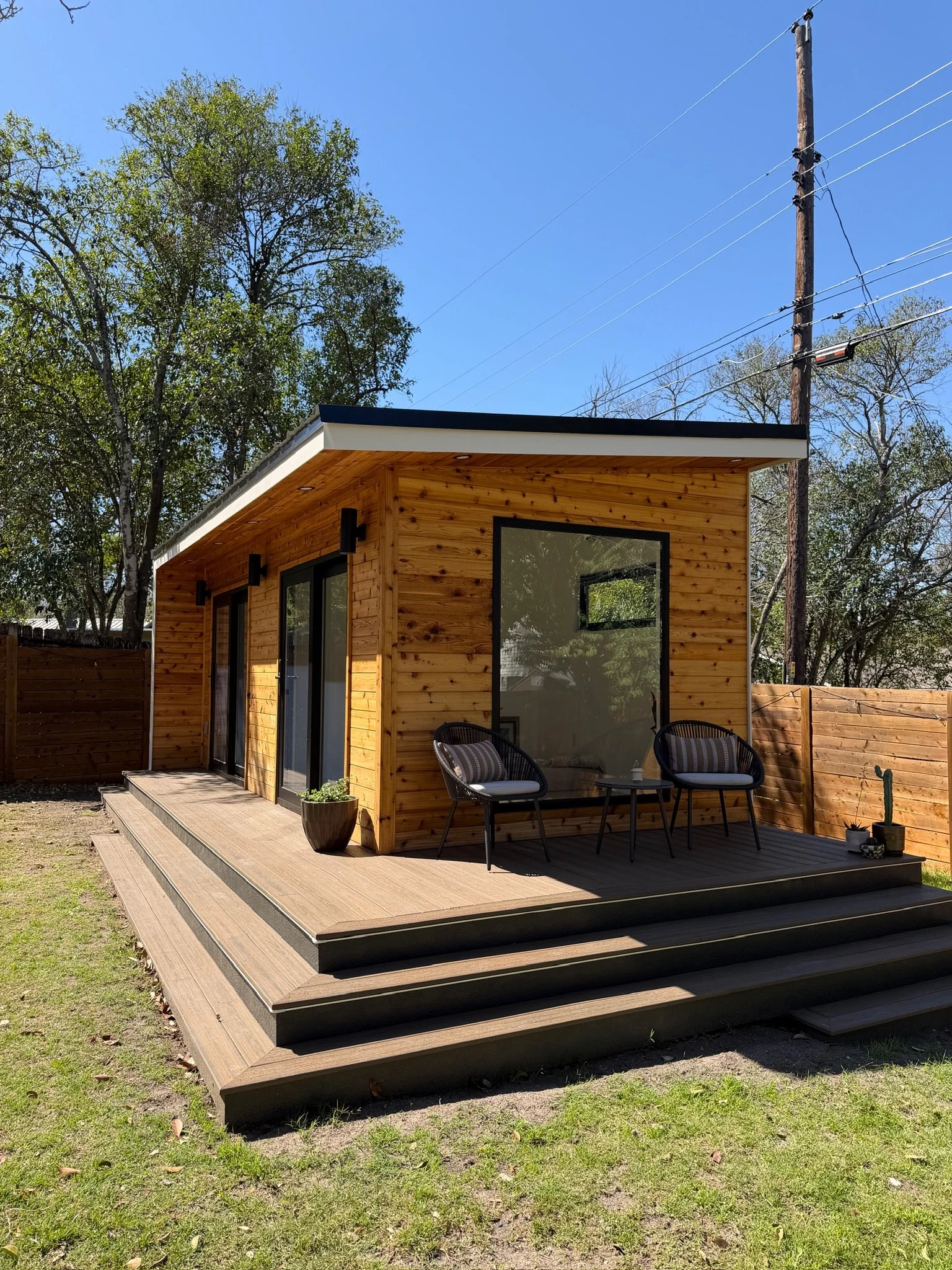 Modern backyard pod exterior