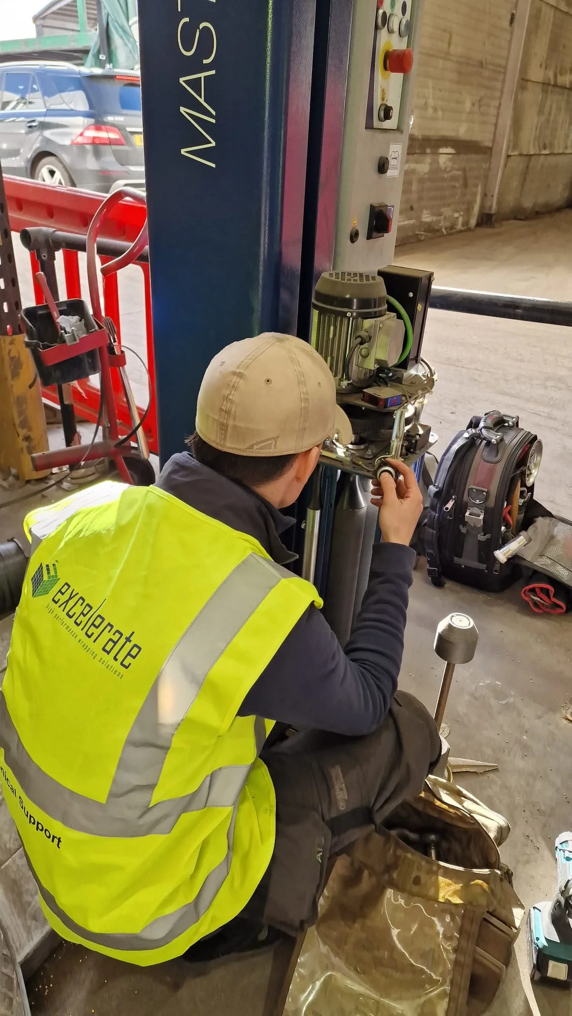 Pallet wrapper carriage control fault diagnosis