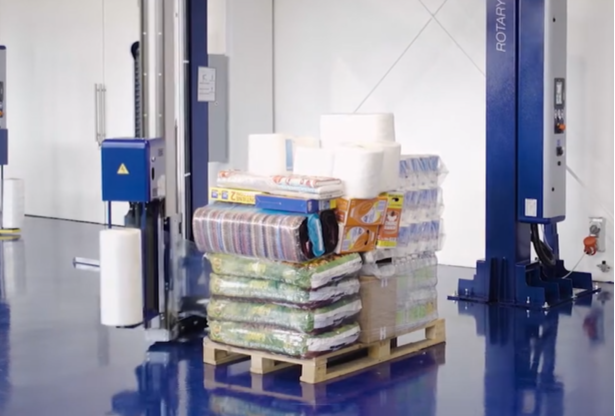 Rotary arm pallet wrapper guidance from Excelerate Ltd
