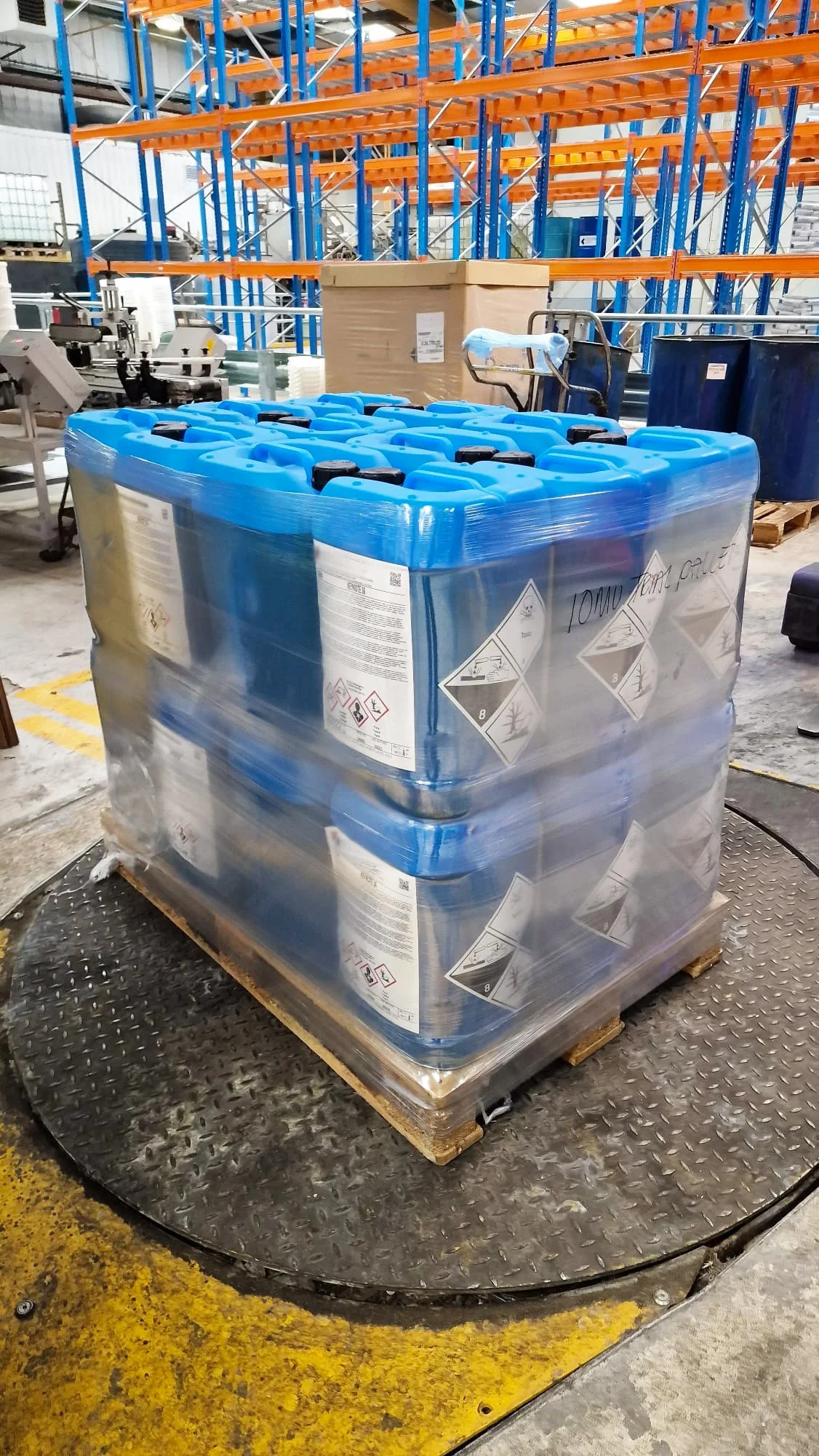 Manufacturing pallets wrapped with Goliath high-performance sustainable film
