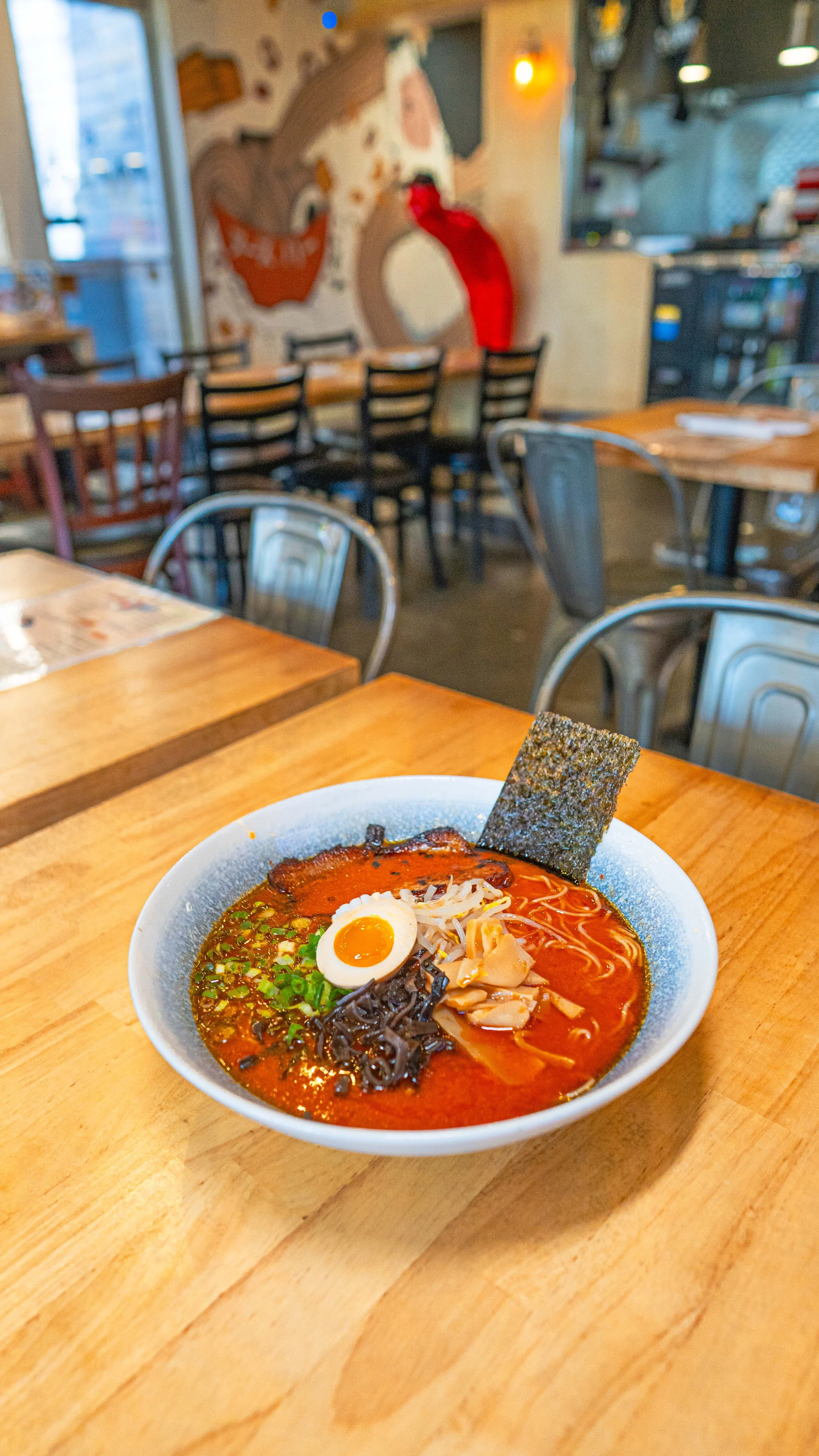 Devil Spicy Ramen with chili broth and nori