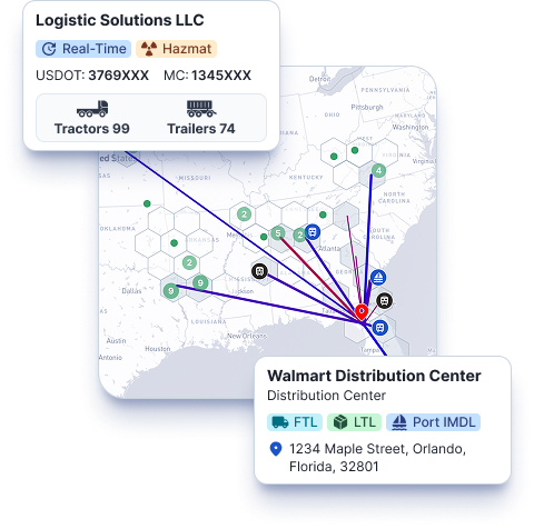 Map and facility cards