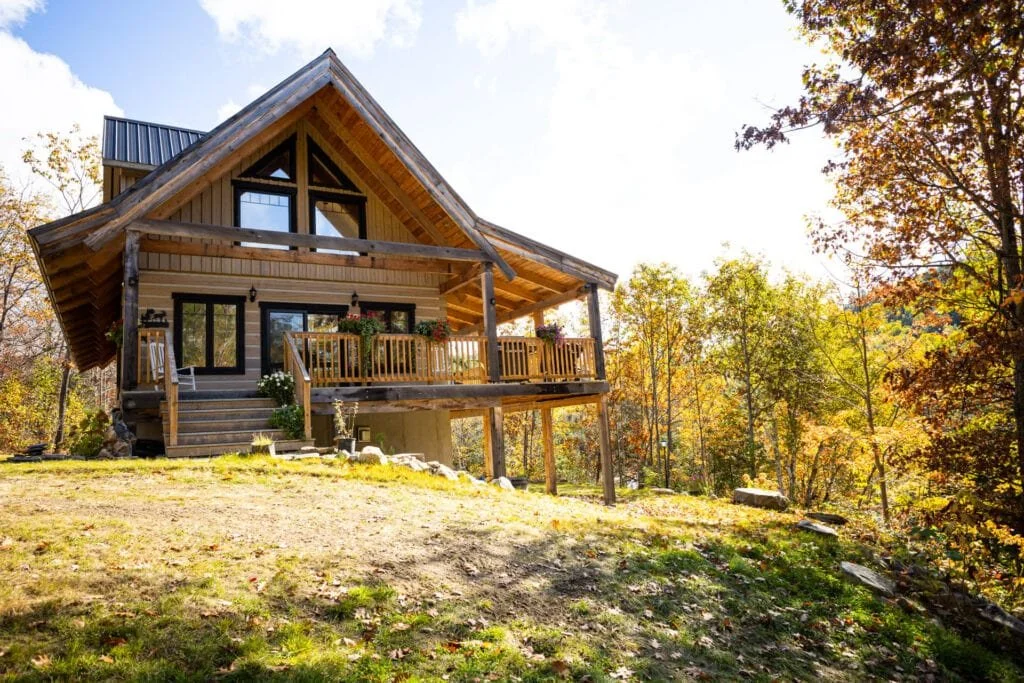 EcoLog home on a sunny day