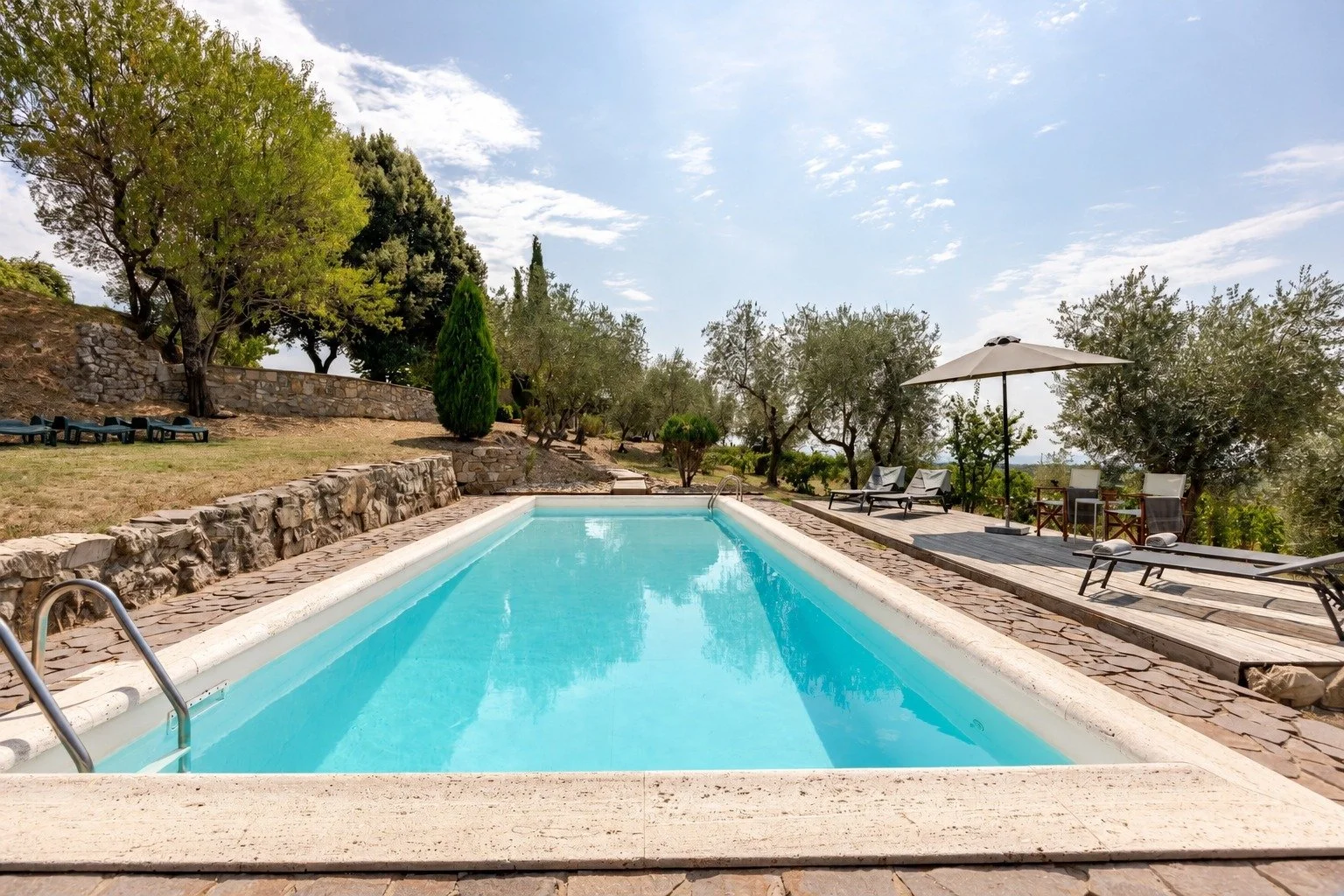 The private pool among the olive trees