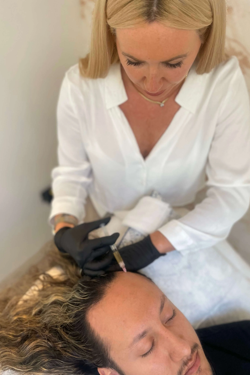 Hair growth plasma injection treatment