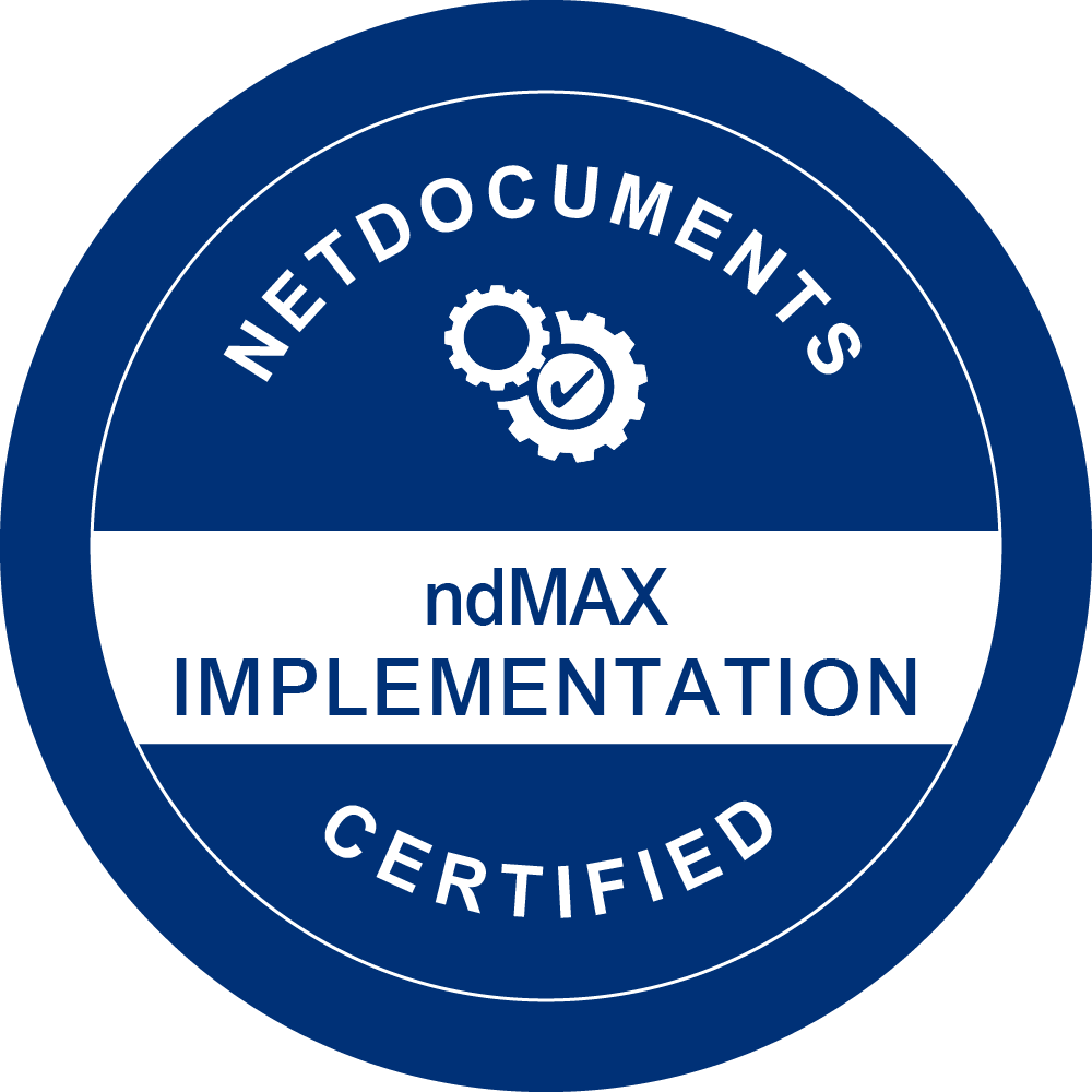 NetDocuments ndMAX Implementation Certified