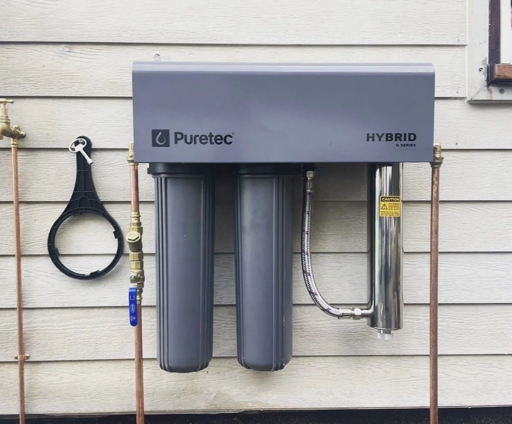 Puretec Hybrid G Series installation with twin filter housings and UV chamber