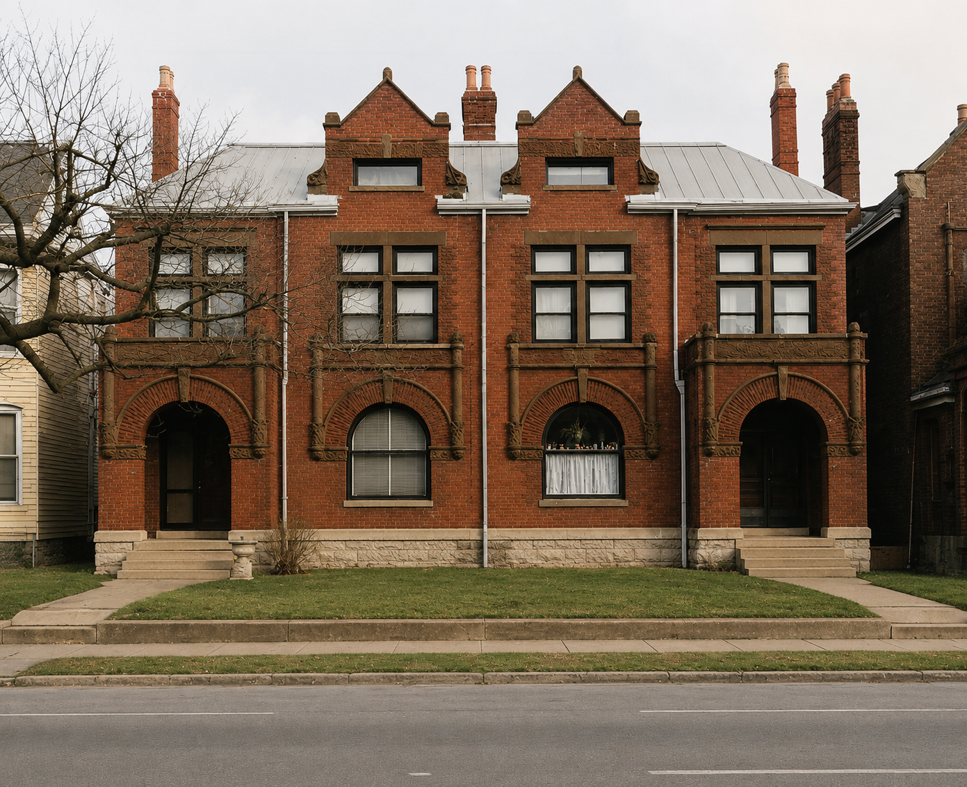Historic Limerick neighborhood streetscape