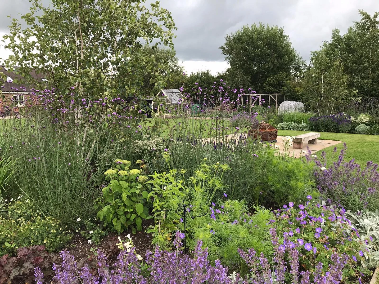 Layered perennial planting in garden design