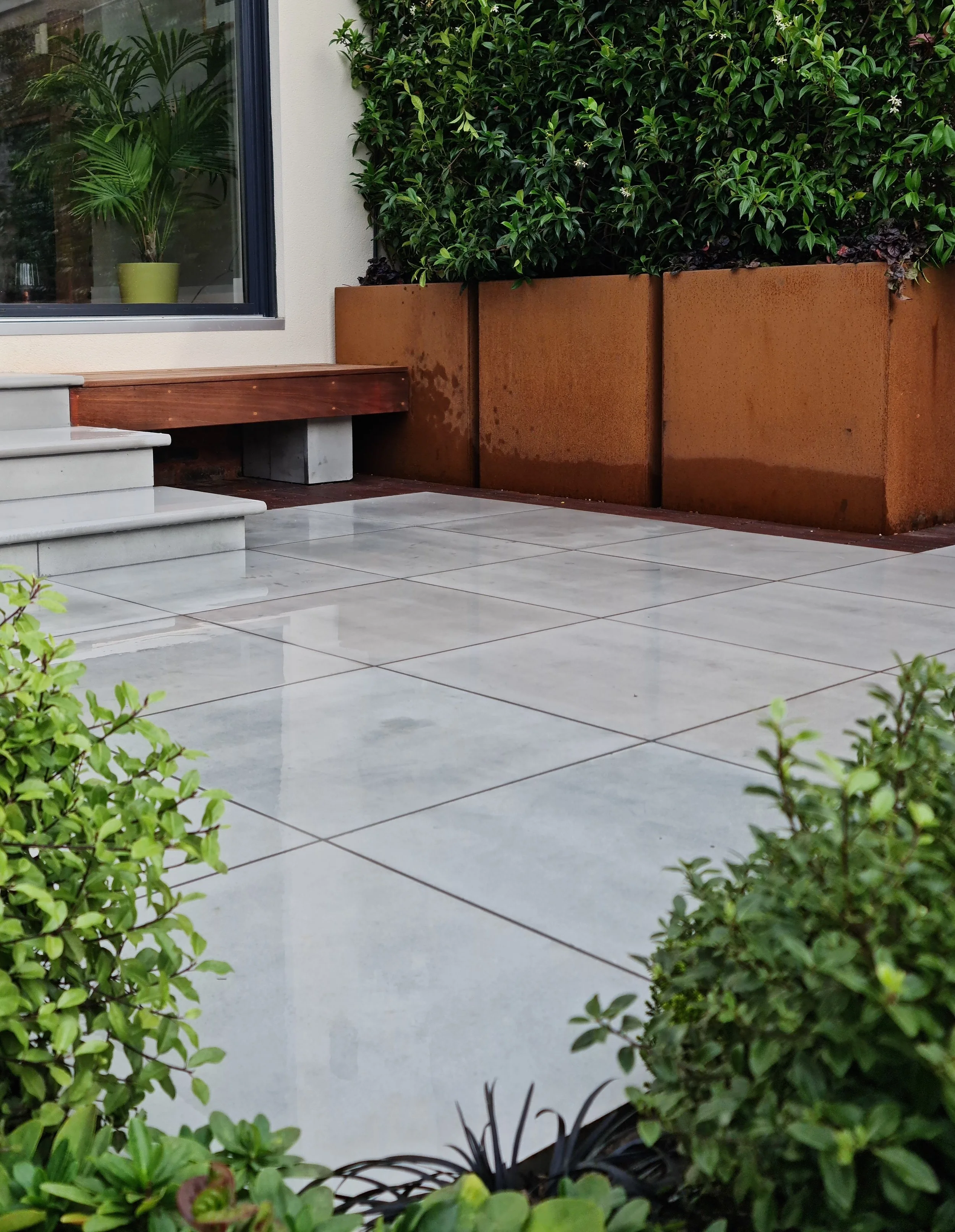 Nordic-inspired garden with simple forms, natural materials and softened structure