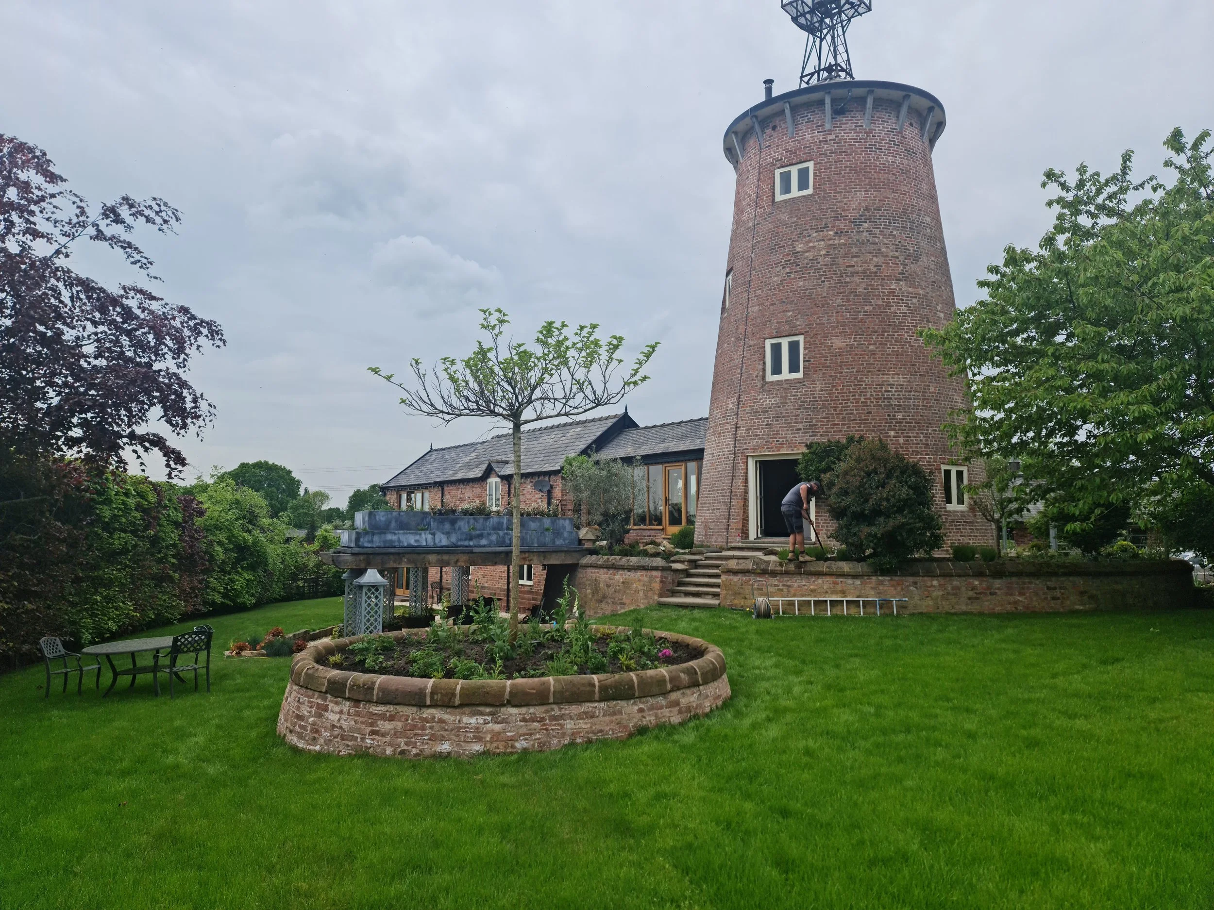 Open lawn framed by structured planting