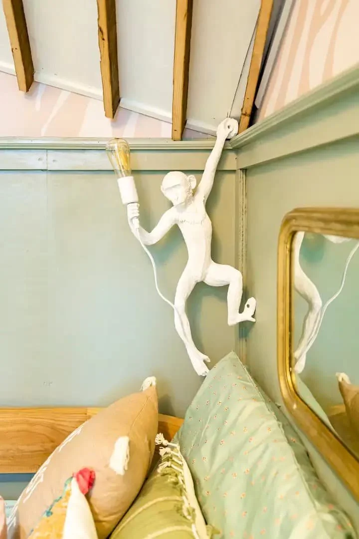 Bright interior living space in the Tin & Juice Tree House