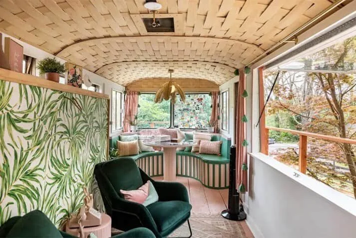 Airstream treehouse exterior detail among the East Point trees