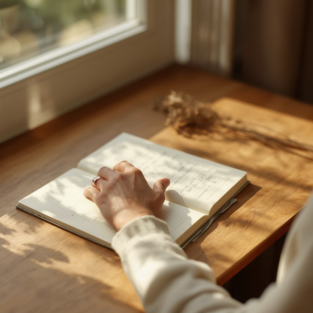 A person journaling by a sunlit window, representing affirming autism and ADHD evaluations at The Resiliency Center of Idaho in Boise and Nampa.