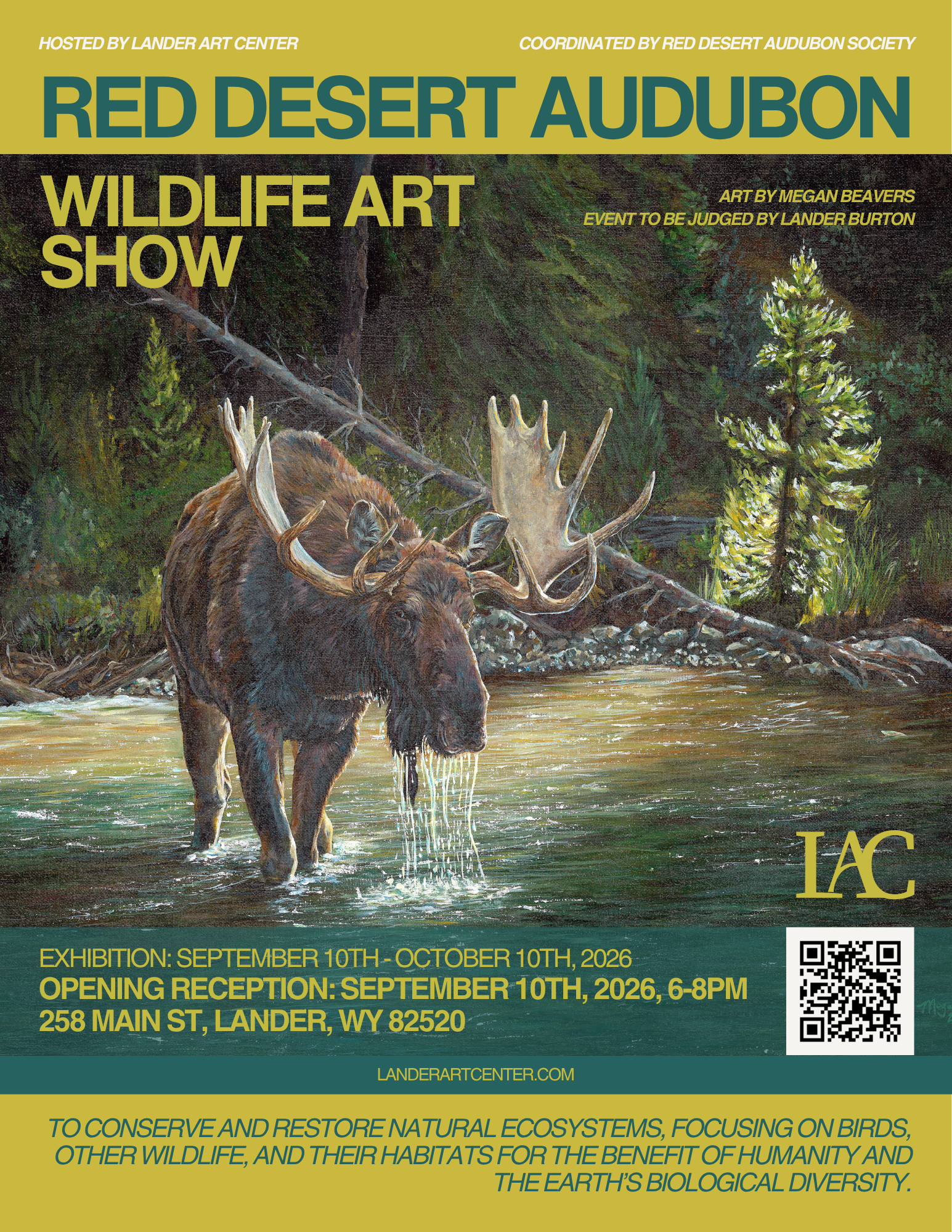 Poster for the 2026 Red Desert Audubon wildlife art show