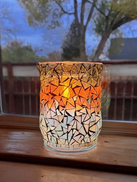 A finished mosaic made in a class at LAC