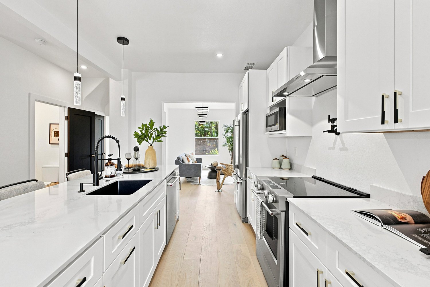 Kitchen and open floor plan