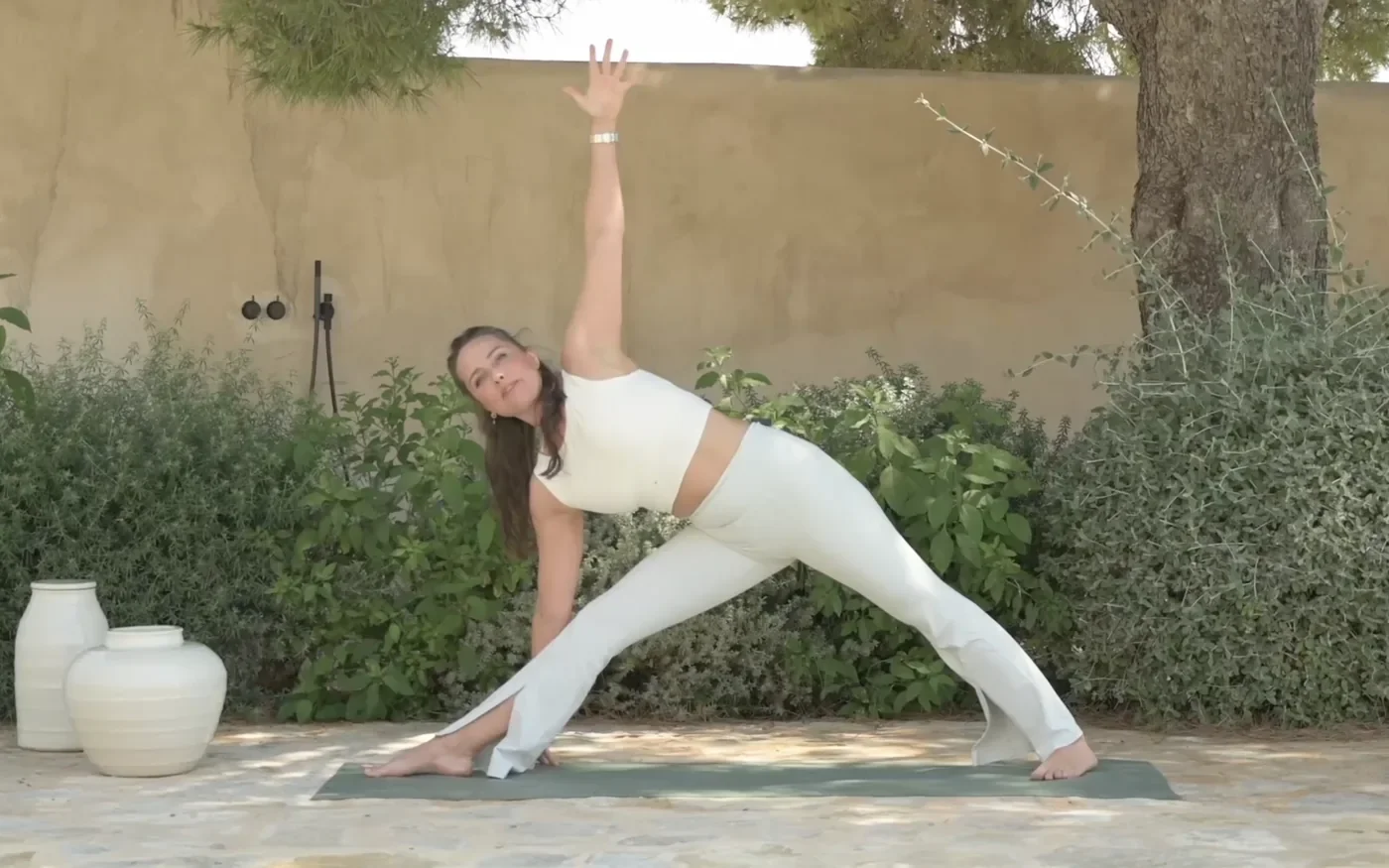 Triangle pose practice