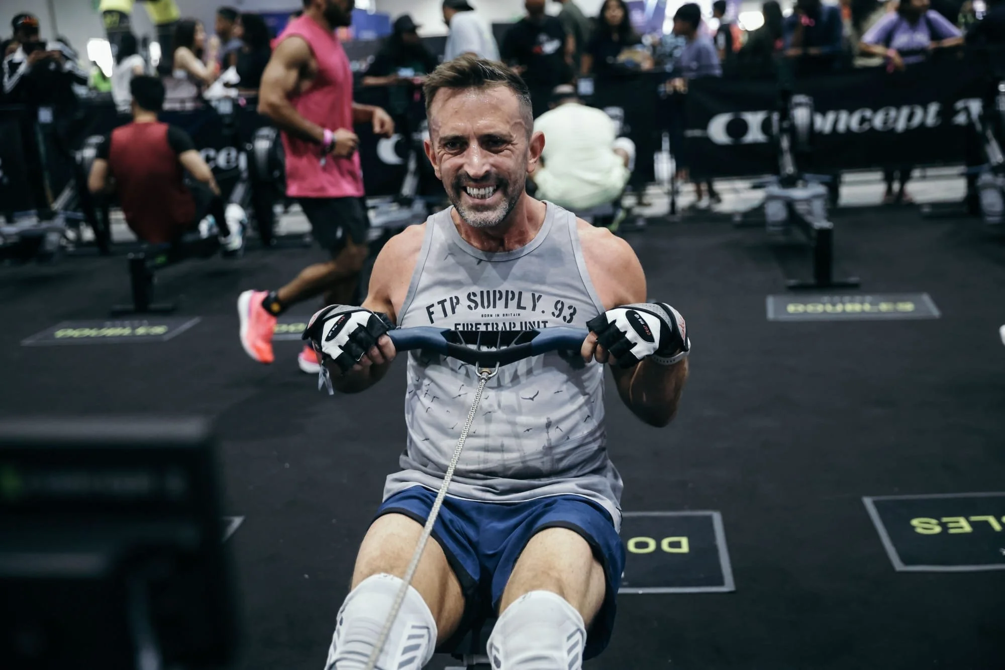 Robert Townson rowing at HYROX Bengaluru 2026