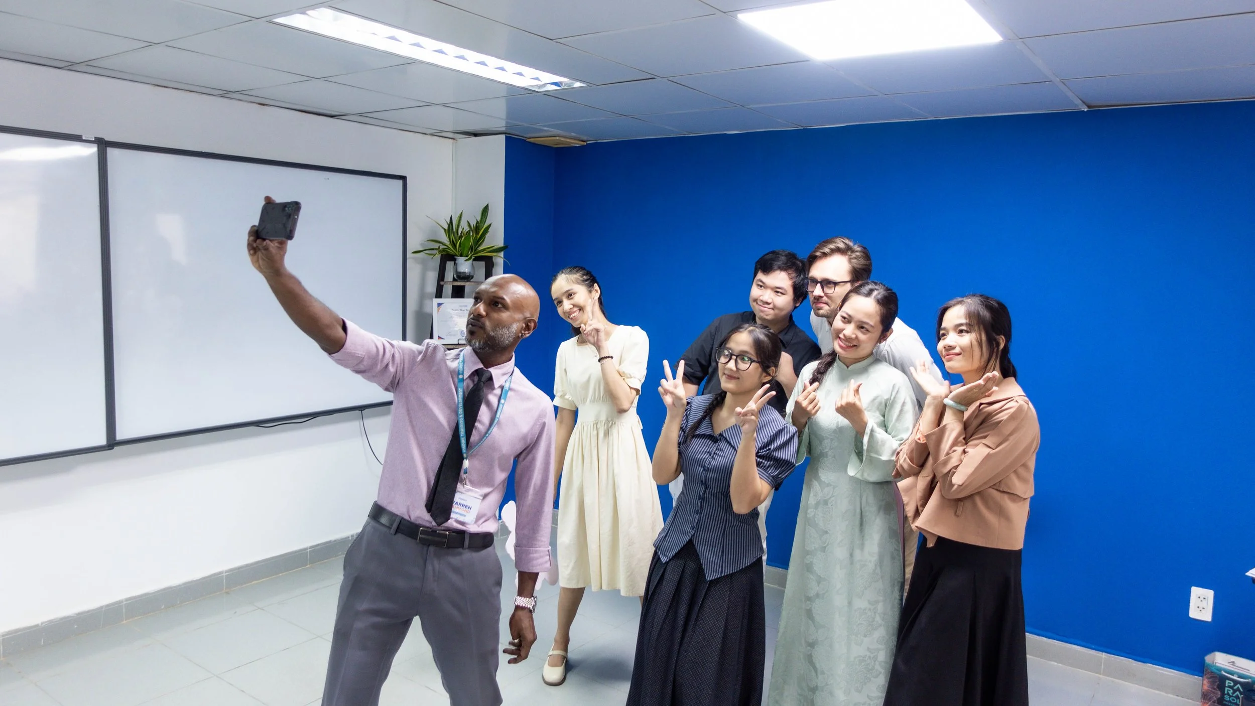 TESOL trainees in a practical teaching session